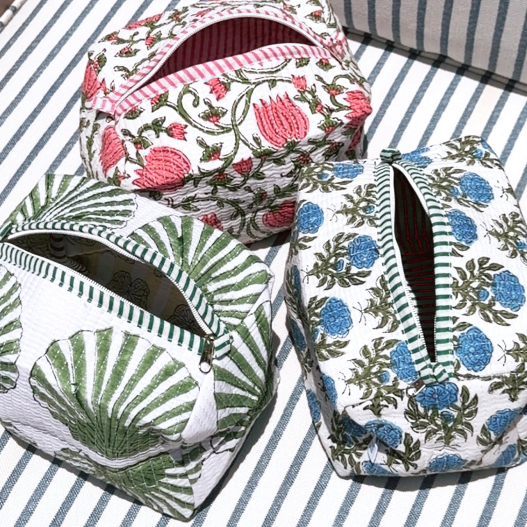 Indian Cotton Pouch - Pink