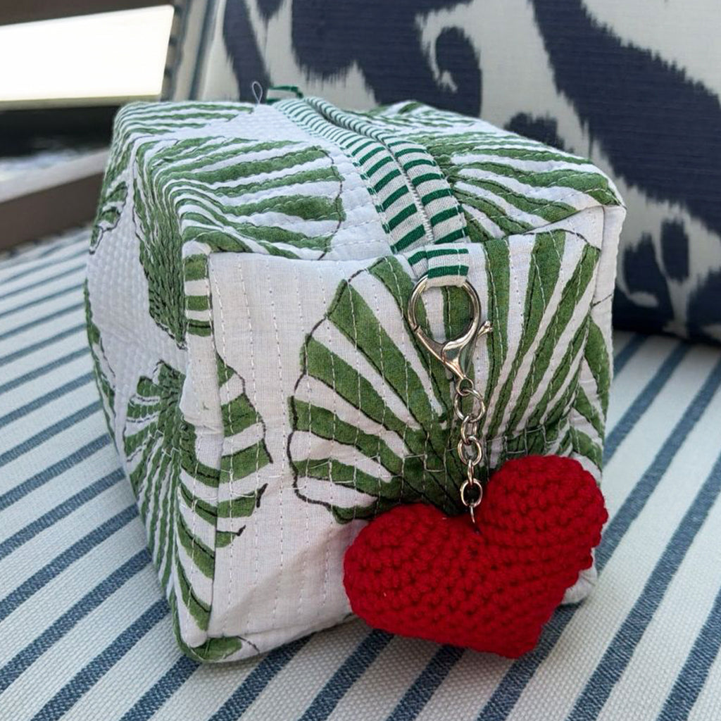 Indian Cotton Pouch - Green