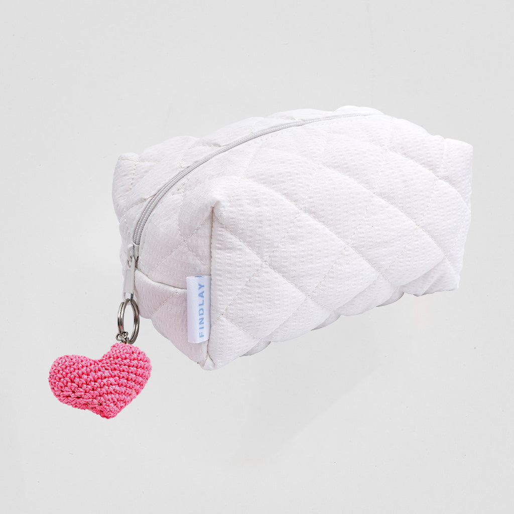 Crochet Heart Charm - Hot Pink