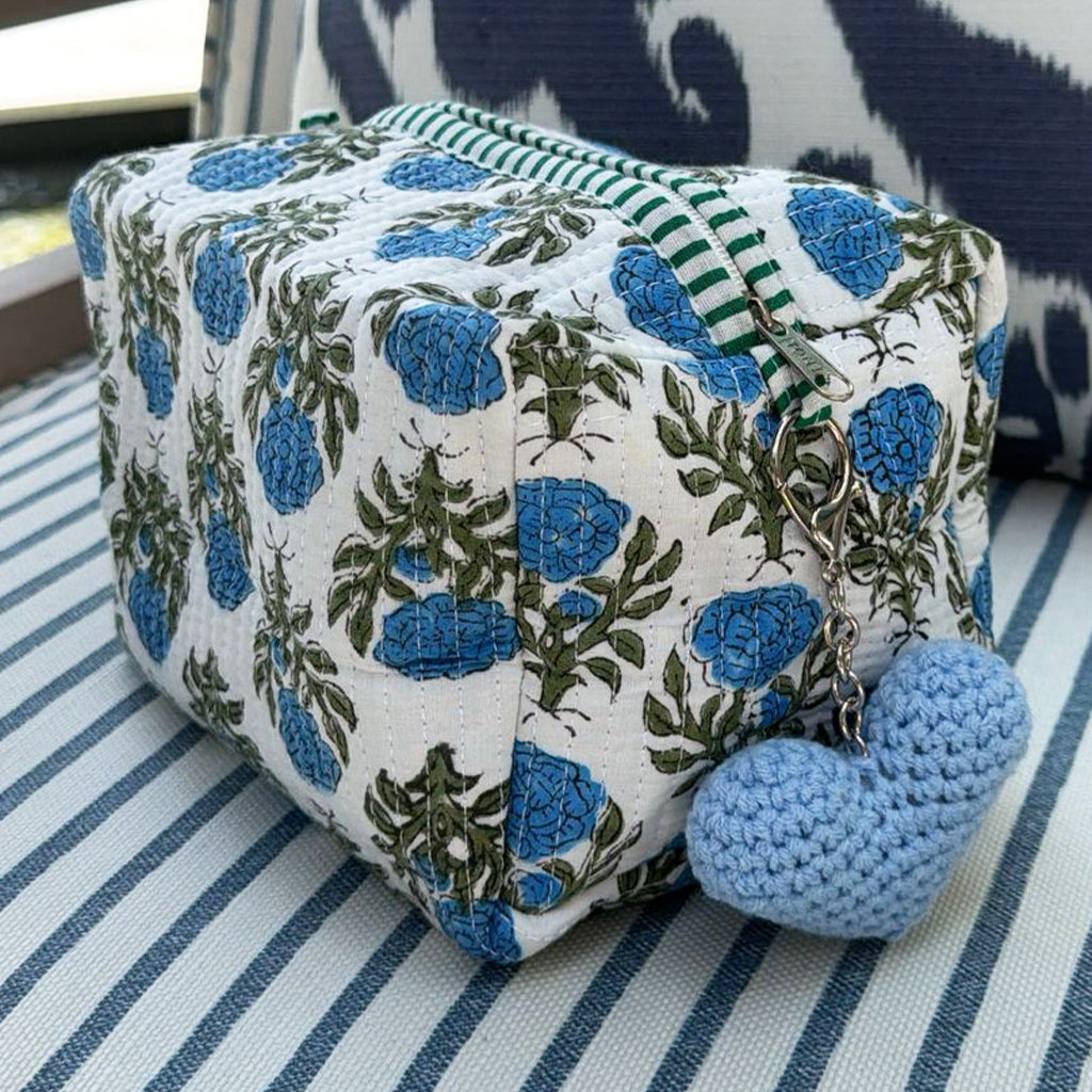 Crochet Heart Charm - Pastel Blue