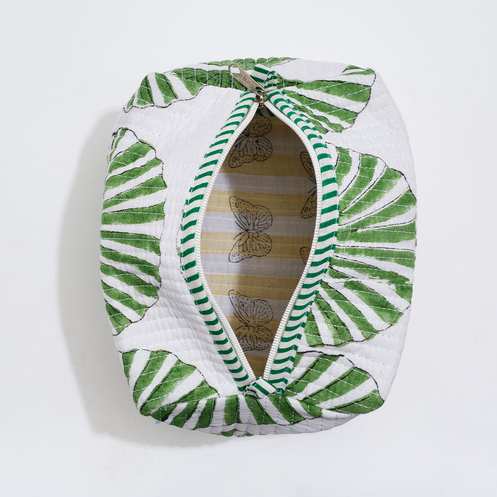 Indian Cotton Pouch - Green