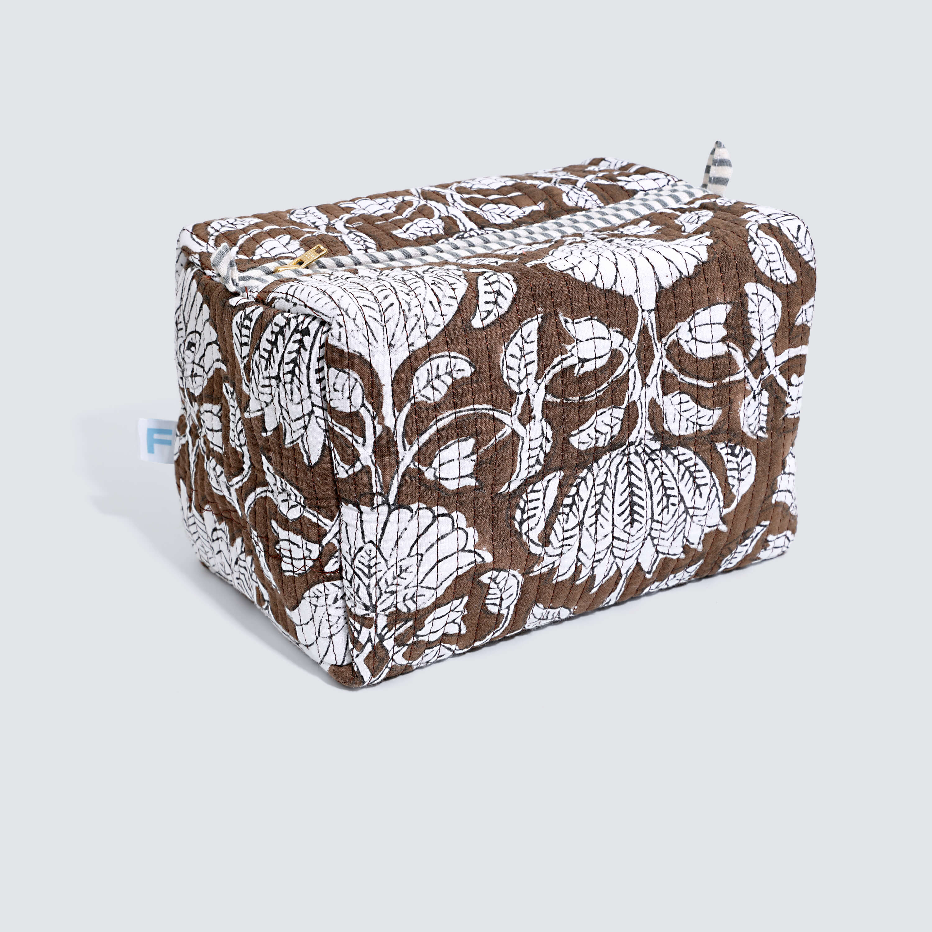 Indian Cotton Pouch- Chocolate Lotus