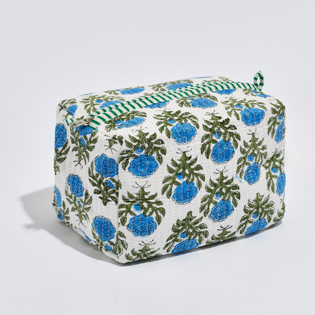 Indian Cotton Pouch - Blue
