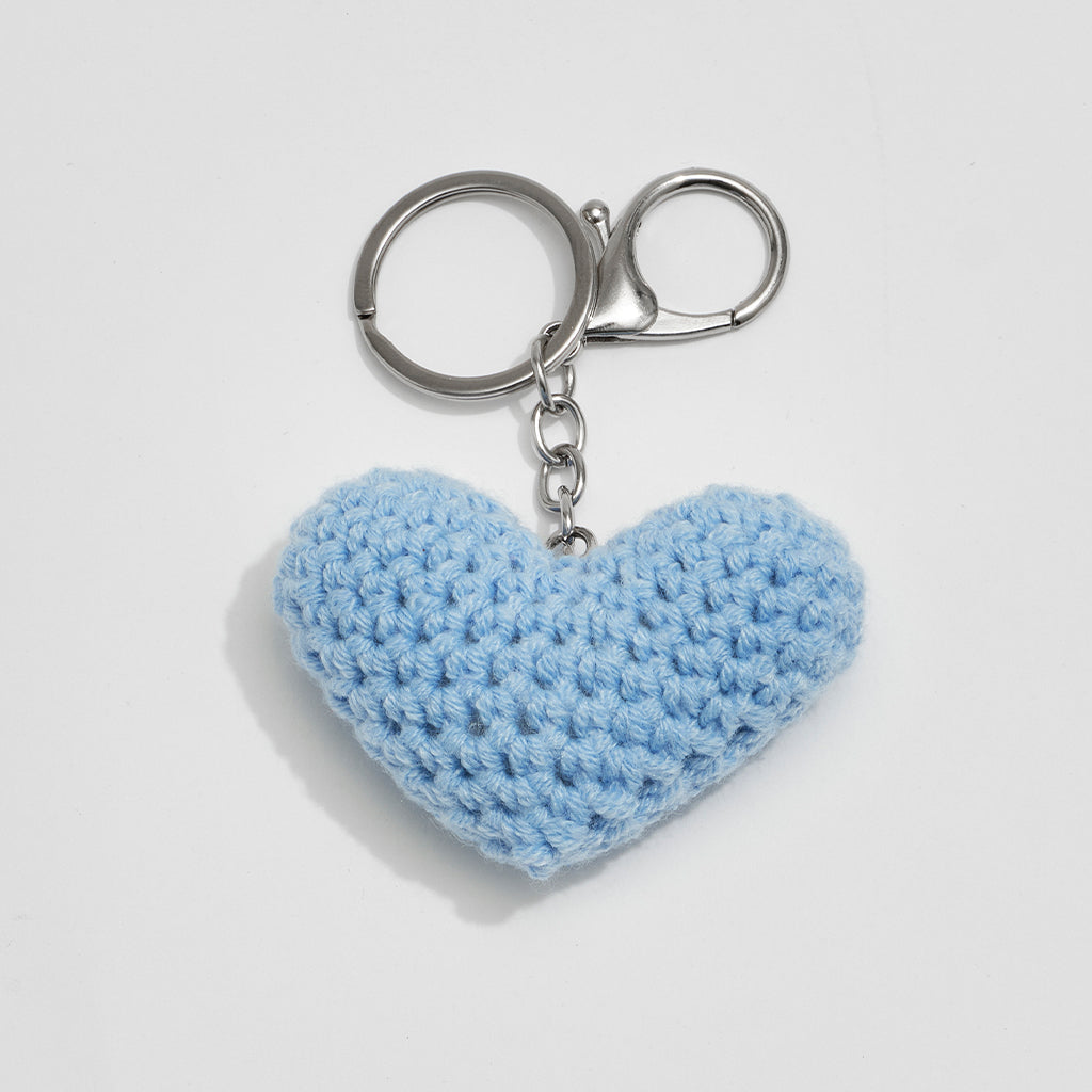 Crochet Heart Charm - Pastel Blue