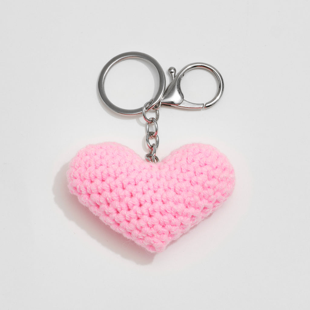 Crochet Heart Charm - Pastel Pink