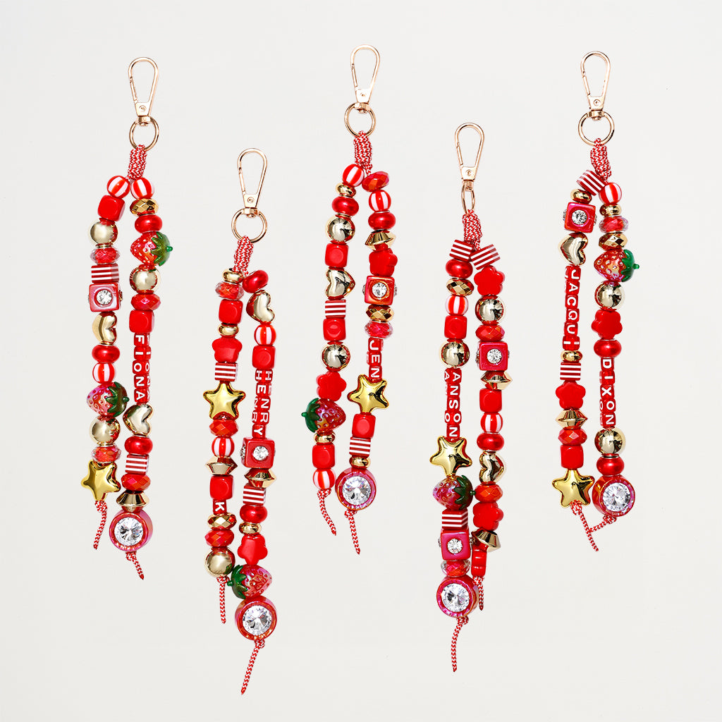 The Mini Bag Charm Kit - Red & Gold