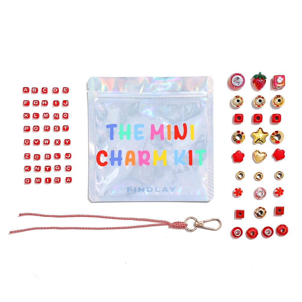 The Mini Bag Charm Kit - Red & Gold