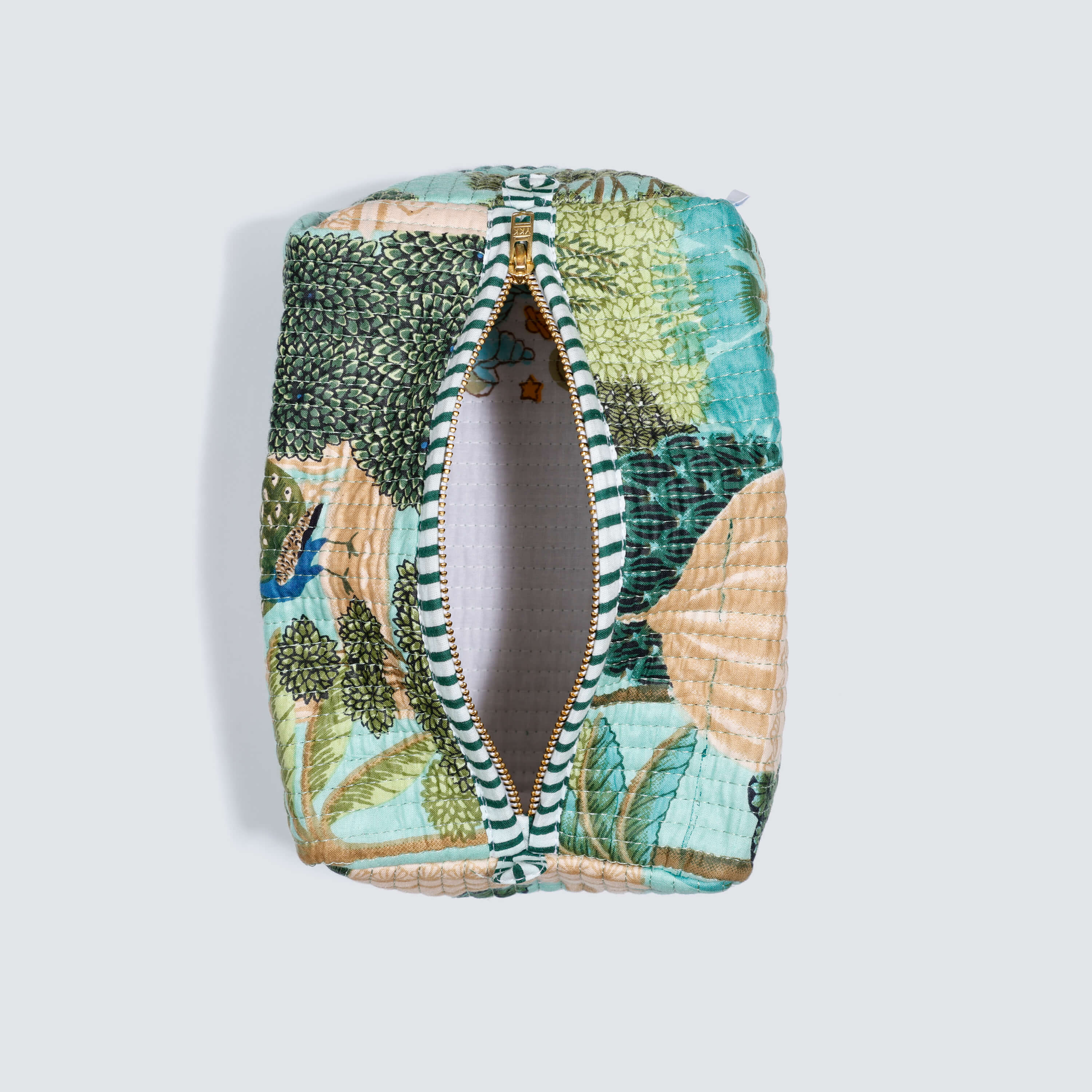 Indian Cotton Pouch- Peacock Jungle