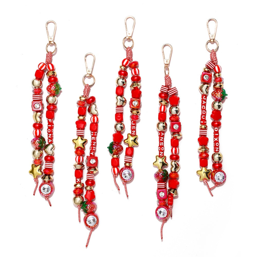 The Mini Bag Charm Kit - Red & Gold